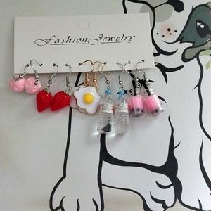 5 Pairs  Cute and Funny Earrings  For Girls.